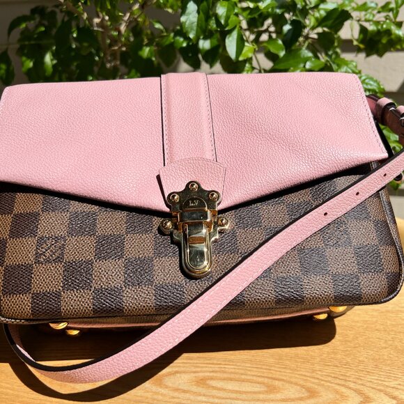 Louis Vuitton Clapton Shoulder Bag Magnolia Leather Damier Ebene Pink - Picture 4 of 9